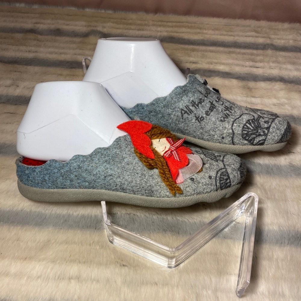Flexus by Spring Step Little Red Riding Hood Wool Fairy Tale Slippers Size 38 - Picture 6 of 11